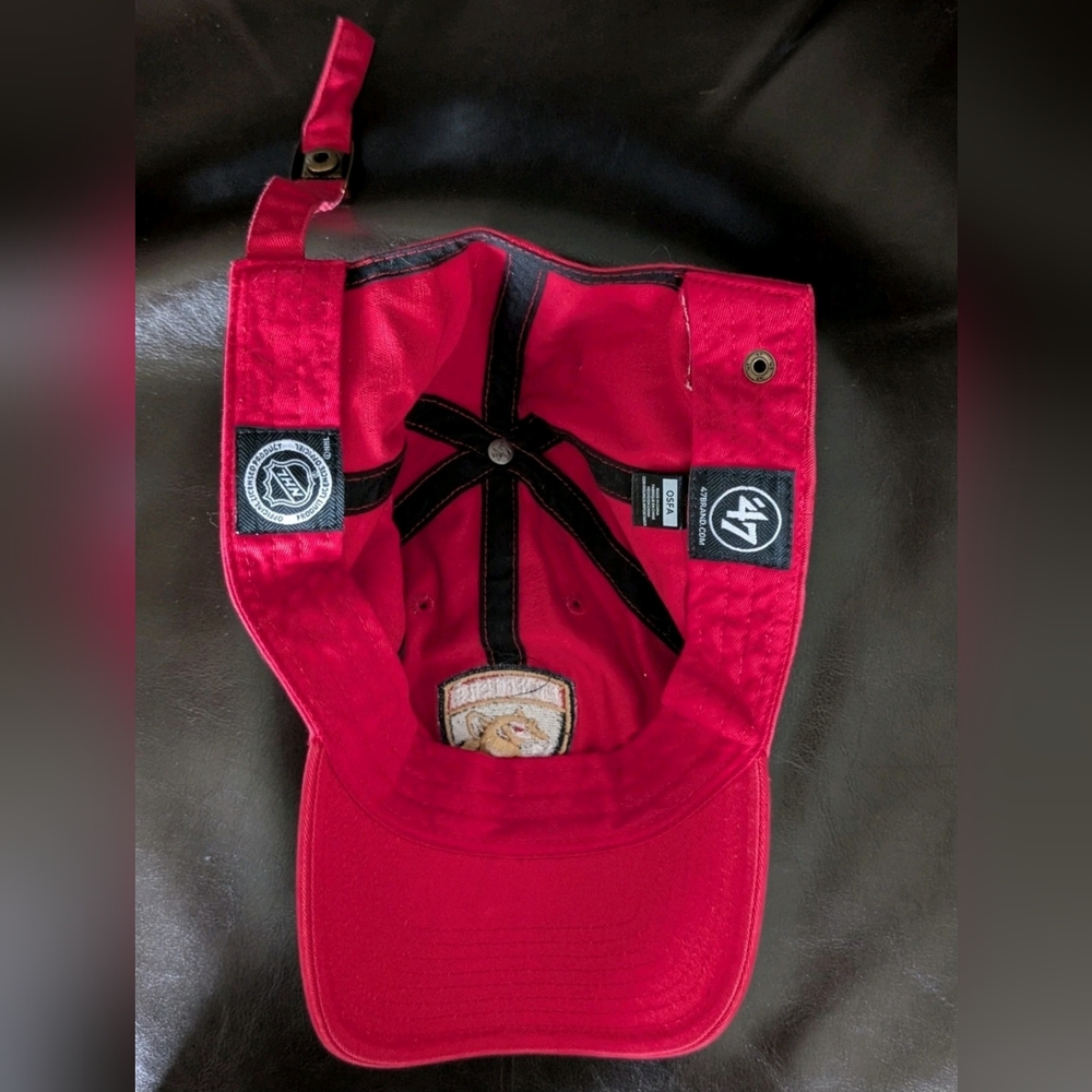Florida Panthers Red NHL '47 Brand Clean-Up Style Adjustable Hat - Picture 6 of 6